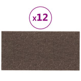 Panele ścienne vidaxl 12 szt. 0,54 m² 30x15 cm tkanina taupe