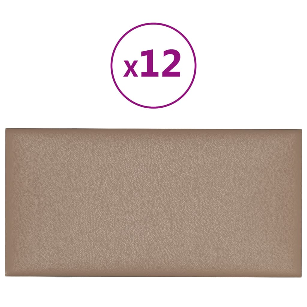 Panele ścienne vidaxl 12 szt. 0,54 m² 30x15 cm sztuka skórzana cappuccinoColid