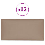 Paneles de pared Vidaxl 12 PCS 0.54 m² 30x15 cm Cappuccinocolid de cuero