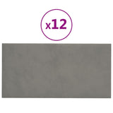 Nástěnné panely Vidaxl 12 ks 0,54 m² 30x15 cm Velvet Light Grey