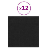 Panele ścienne vidaxl 12 St 1,08 m² 30x30 cm Black