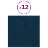 Panele ścienne vidaxl 12 St 1,08 m² 30x30 cm Velvet Blue