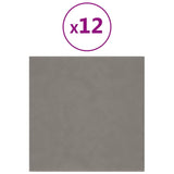 Nástěnné panely Vidaxl 12 St 1,08 m² 30x30 cm Velvet Light Grey