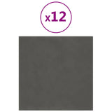 Paneles de pared Vidaxl 12 ST 1.08 m² 30x30 cm Velvet Grey Dark Gray