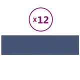 Vidaxl wandpanelen 12 st 1,08 m² 60x15 cm stof blauw
