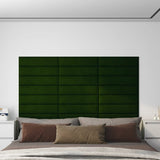 Vidaxl Wall panels 12 st 1.08 m² 60x15 cm velvet dark green