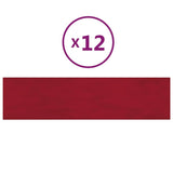 Vidaxl Wall panels 12 st 1.08 m² 60x15 cm velvet wine red