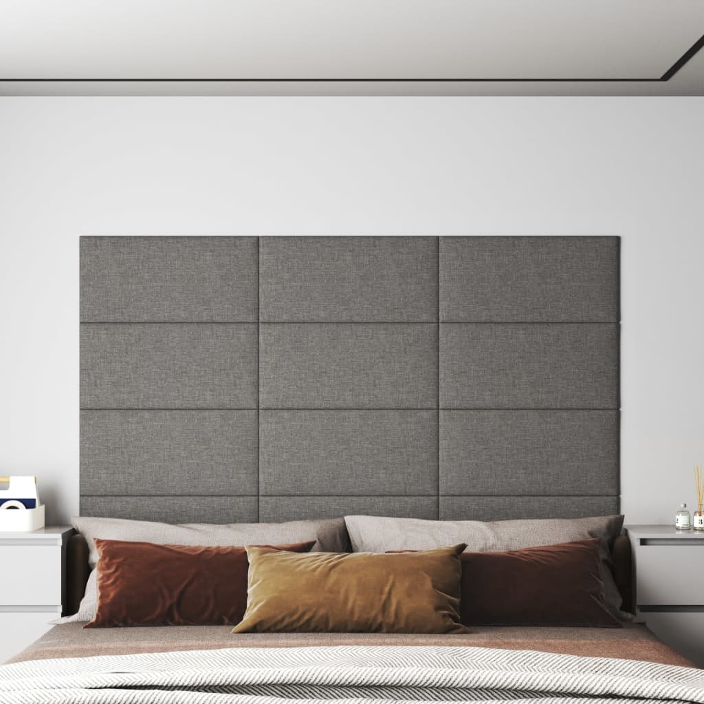 Vidaxl Wall panels 12 st 2.16 m² 60x30 cm Fabric light gray