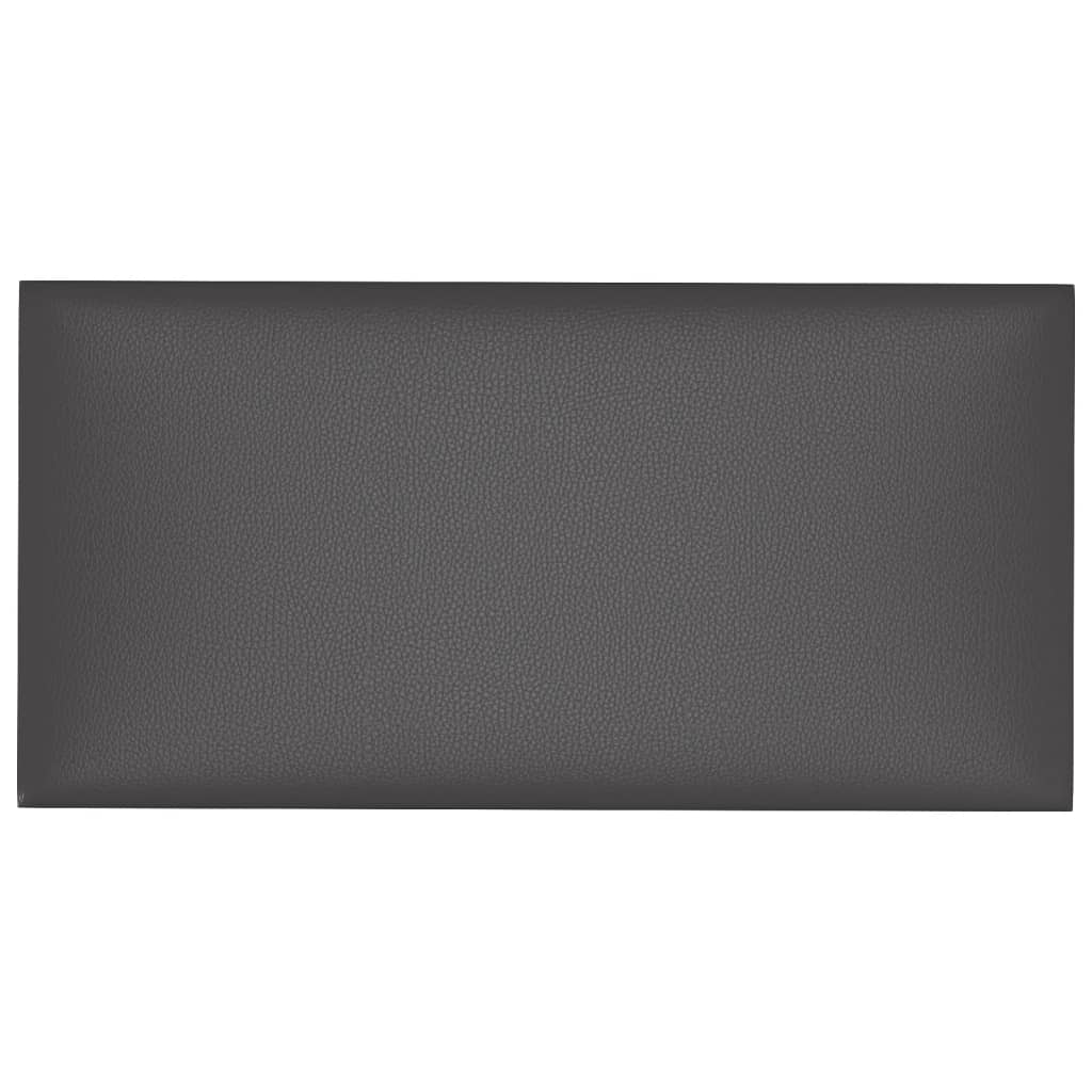 Paneles de pared Vidaxl 12 st 2.16 m² 60x30 cm de cuero artificial gris