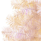 Vidaxl kunstkerstboom met iriserende uiteinden 120 cm pvc wit