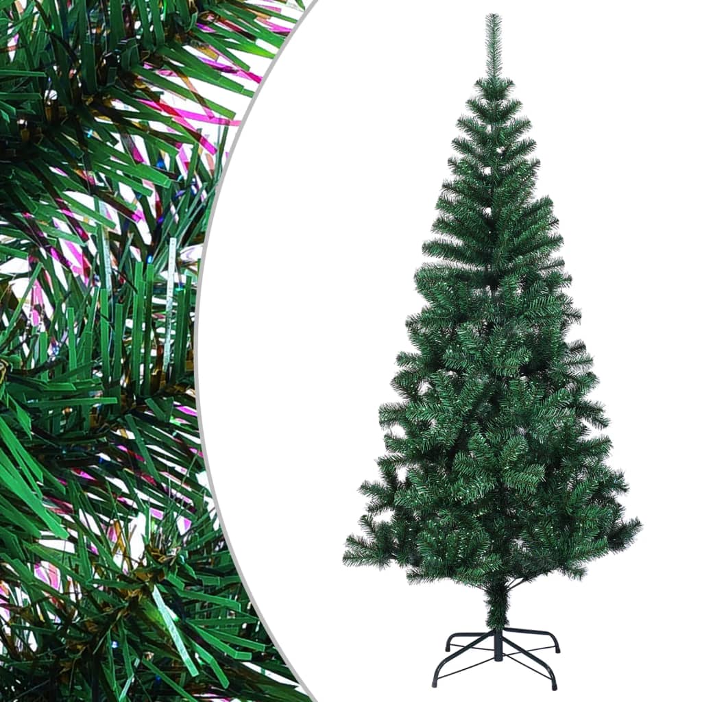 Vidaxl Kunstkerstboom with iridescent ends 210 cm PVC green