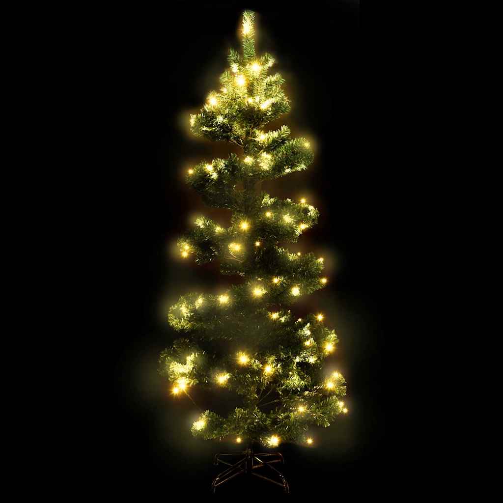 Vidaxl kunstkerstboom met verlichting en standaard 150 cm pvc groen