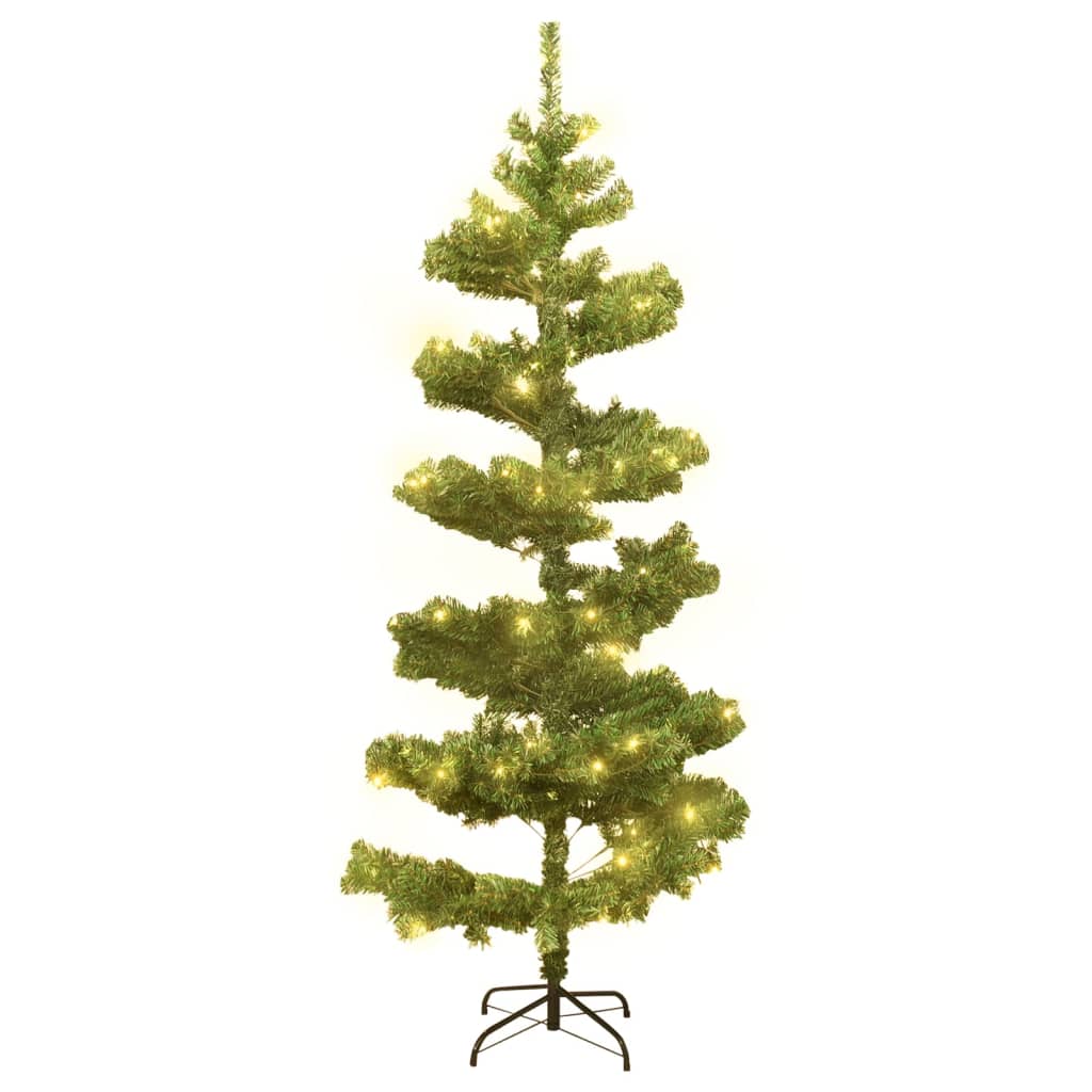 Vidaxl Kunstkerstboom z razsvetljavo in standardno 180 cm PVC zelena