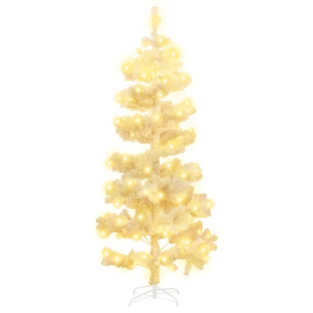 Vidaxl Kunstkerstboom z razsvetljavo in standardno 150 cm PVC White