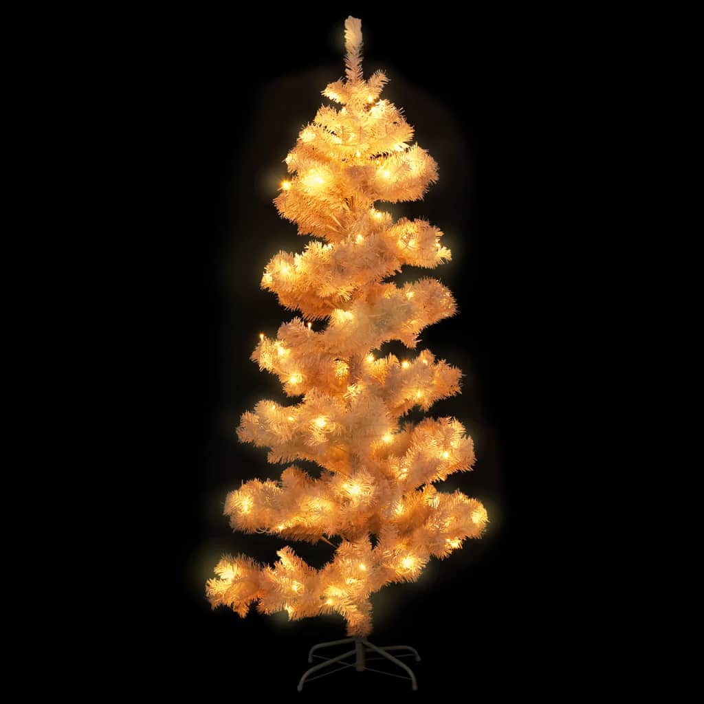 Vidaxl Kunstkerstboom z razsvetljavo in standardno 150 cm PVC White