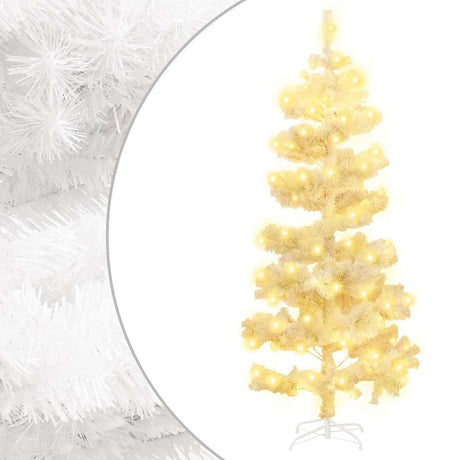 Vidaxl kunstkerstboom met verlichting en standaard 180 cm pvc wit