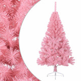 Vidaxl kunstkerstboom met standaard half 150 cm pvc roze
