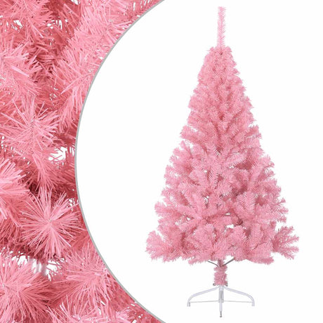 Vidaxl kunstkerstboom met standaard half 150 cm pvc roze