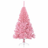 Vidaxl kunstkerstboom met standaard half 150 cm pvc roze
