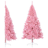 Vidaxl Kunstkerstboom avec un demi-180 cm PVC rose standard