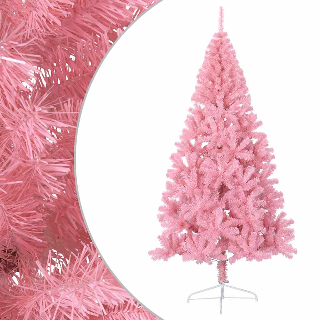 Vidaxl Kunstkerstboom avec un demi-180 cm PVC rose standard