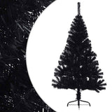Vidaxl kunstkerstboom met standaard half 120 cm pvc zwart