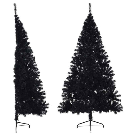 Vidaxl kunstkerstboom met standaard half 180 cm pvc zwart