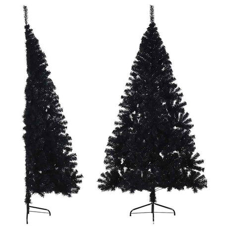 Vidaxl kunstkerstboom met standaard half 180 cm pvc zwart