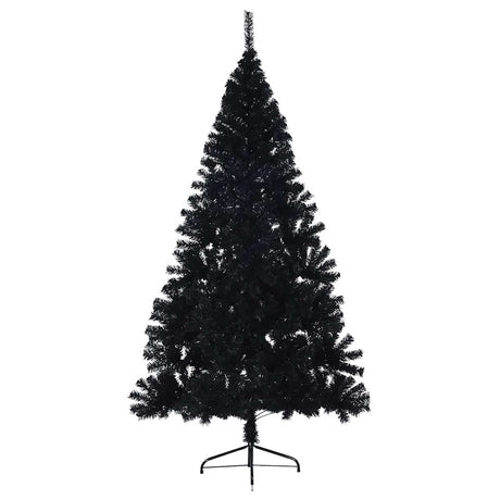 Vidaxl kunstkerstboom met standaard half 180 cm pvc zwart