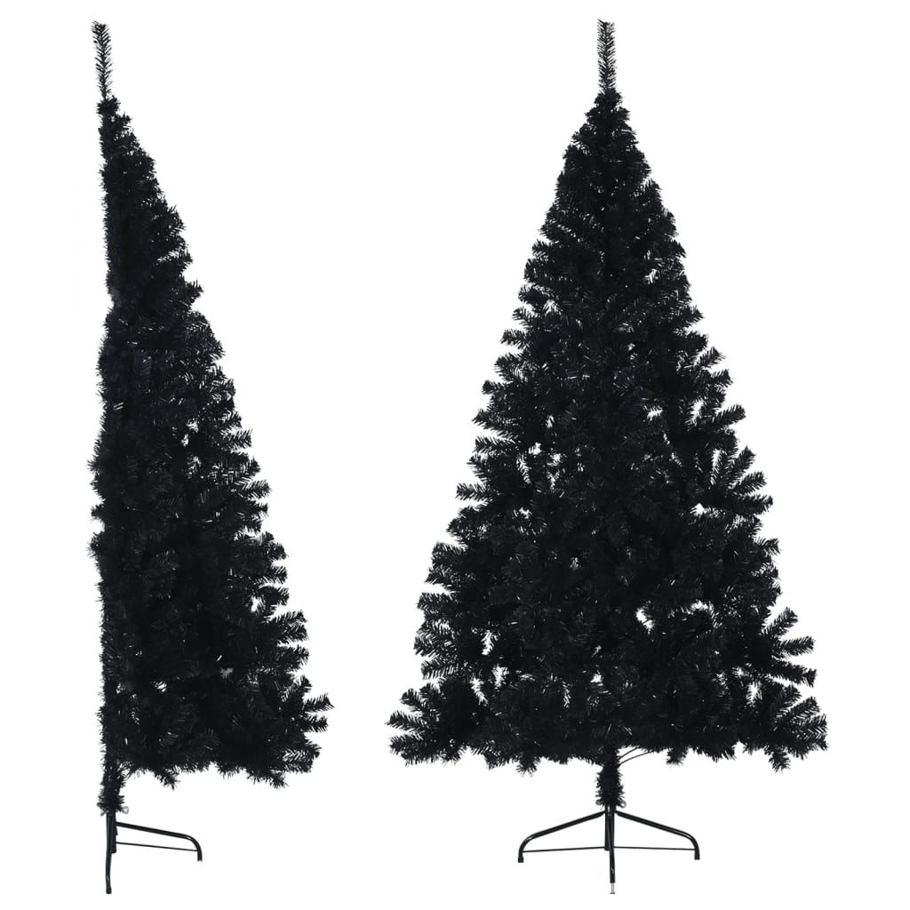 Vidaxl Kunstkerstboom s standardnim pol 210 cm PVC Black