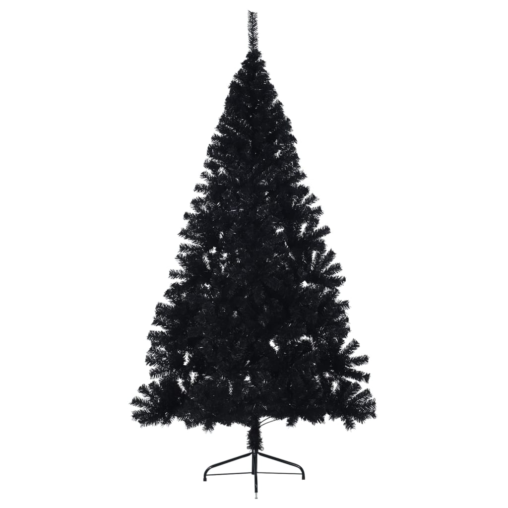 Vidaxl Kunstkerstboom s standardnim pol 210 cm PVC Black