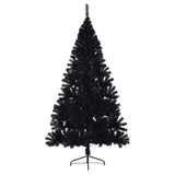 Vidaxl kunstkerstboom met standaard half 240 cm pvc zwart