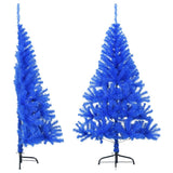 Vidaxl kunstkerstboom met standaard half 150 cm pvc blauw