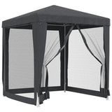 Vidaxl partytent met 4 mesh zijwanden 2x2 m hdpe antracietkleurig