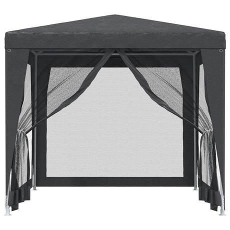Vidaxl partytent met 4 mesh zijwanden 2,5x2,5 m hdpe antracietkleurig