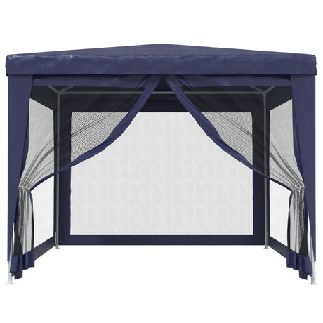 Vidaxl partytent met 4 mesh zijwanden 3x4 m hdpe blauw