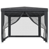 Vidaxl partytent met 4 mesh zijwanden 3x4 m hdpe antracietkleurig