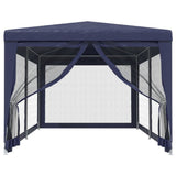 Vidaxl partytent met 6 mesh zijwanden 3x6 m hdpe blauw