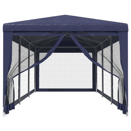 Vidaxl partytent met 8 mesh zijwanden 3x9 m hdpe blauw