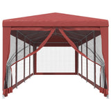Vidaxl partytent met 10 mesh zijwanden 3x12 m hdpe rood