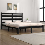 Vidaxl bedframe massief grenenhout zwart 140x190 cm