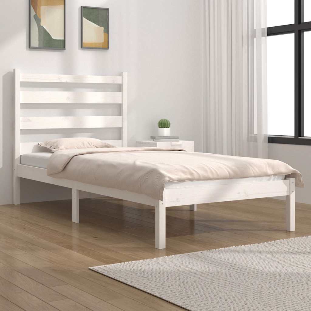 Vidaxl bedframe massief grenenhout wit 100x200 cm