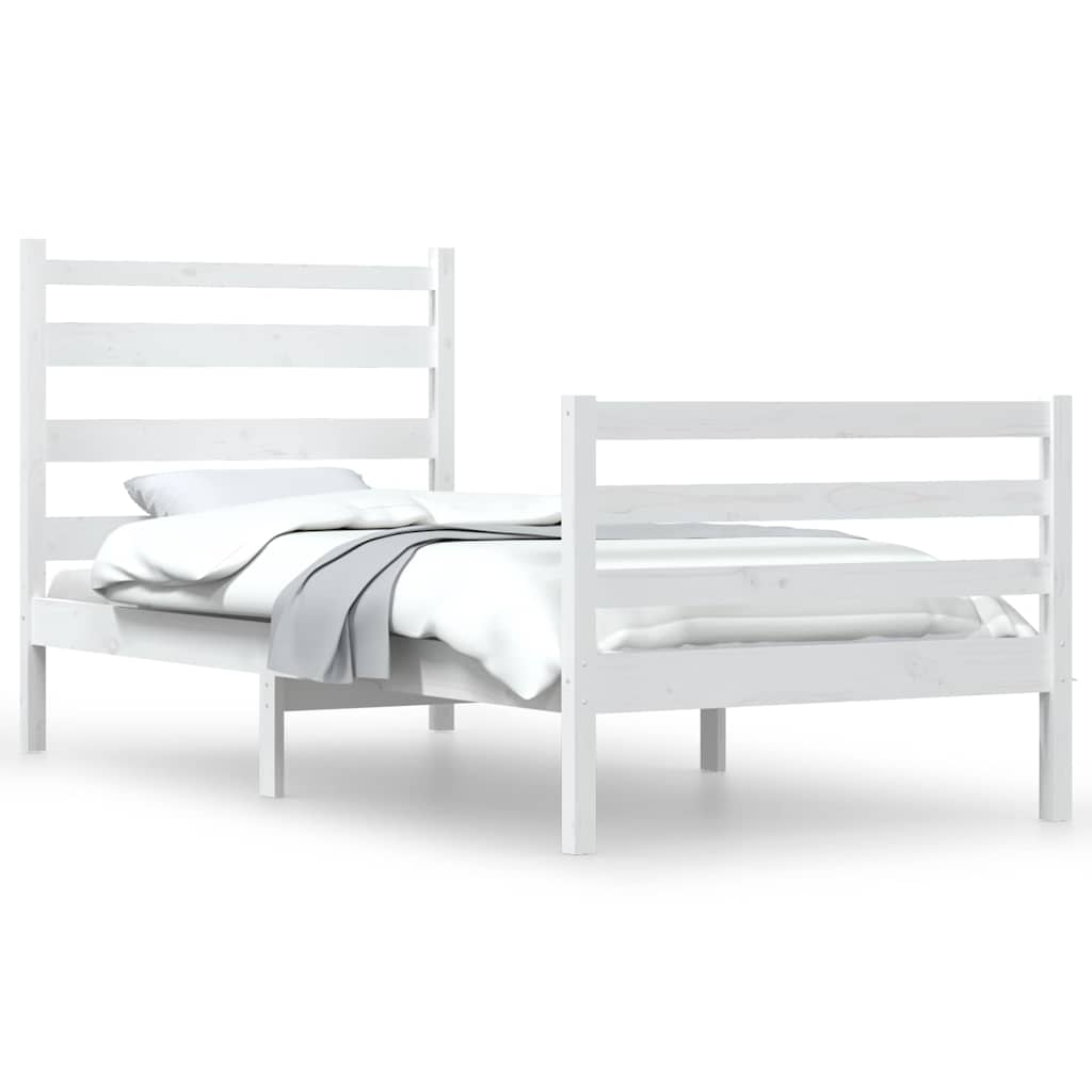 Vidaxl bedframe massief grenenhout wit 100x200 cm