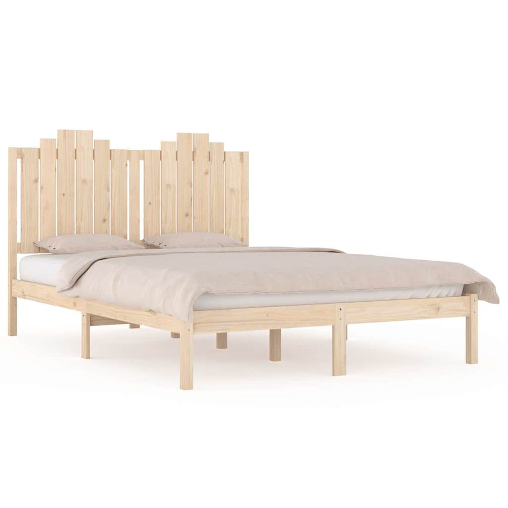 Vidaxl bedframe massief grenenhout 135x190 cm