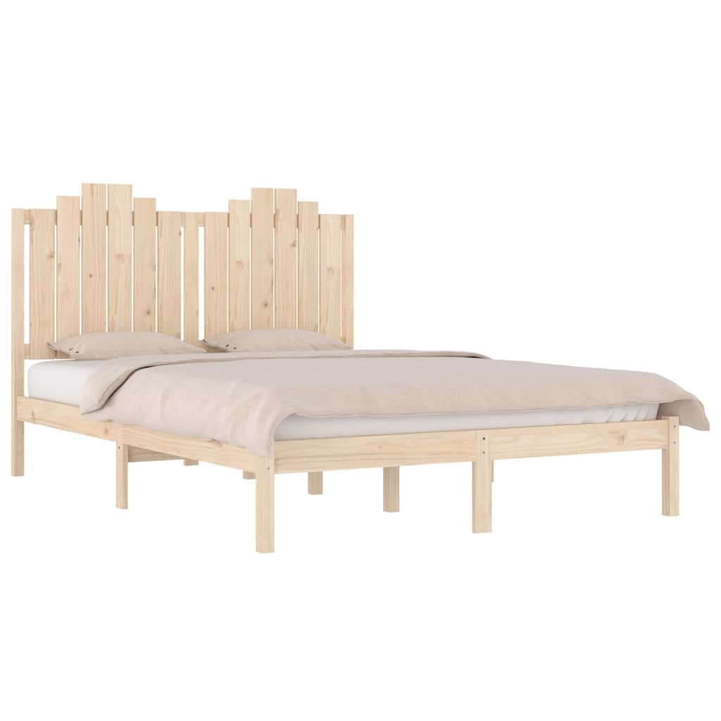 Vidaxl bedframe massief grenenhout 135x190 cm