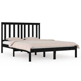 Vidaxl bedframe massief grenenhout zwart 140x190 cm
