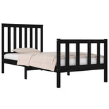 Vidaxl bedframe massief grenenhout zwart 75x190 cm