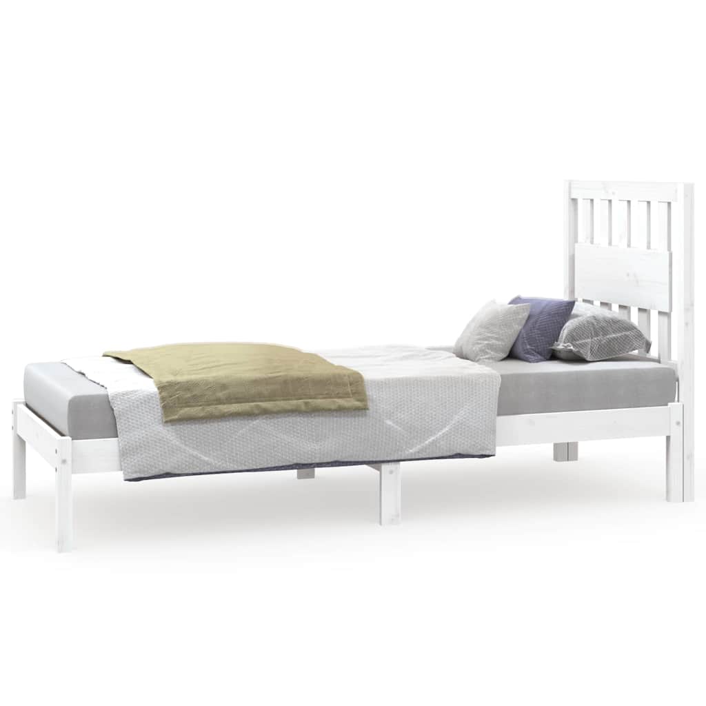 Vidaxl bedframe massief grenenhout wit 75x190 cm