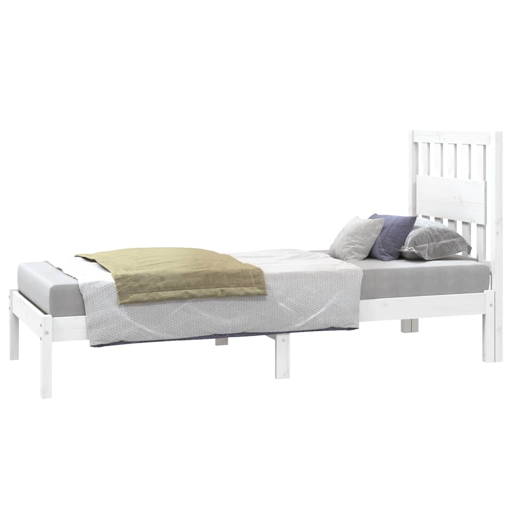 Vidaxl bedframe massief grenenhout wit 75x190 cm