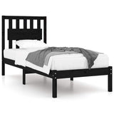 Vidaxl bedframe massief grenenhout zwart 75x190 cm